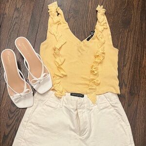 Forever 21 Yellow Ruffle Crop Top